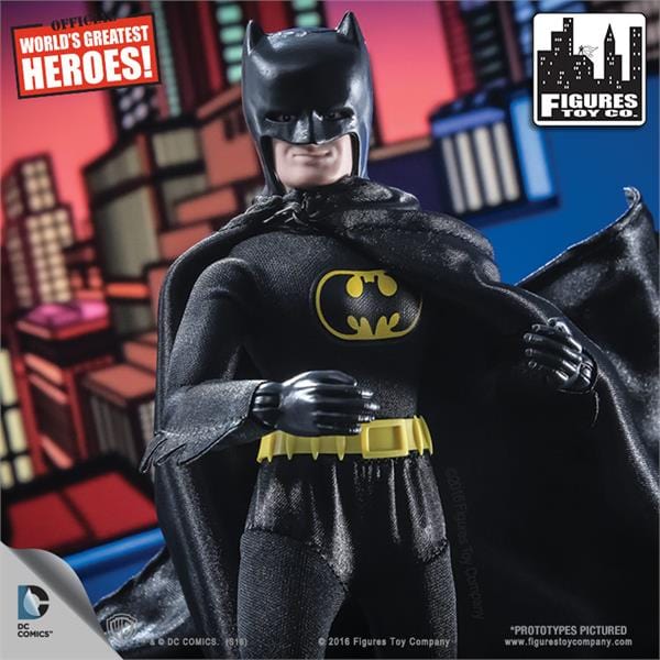 DC Comics Retro 8 Inch Black Outfit Batman Action Figure With Removable Cowl