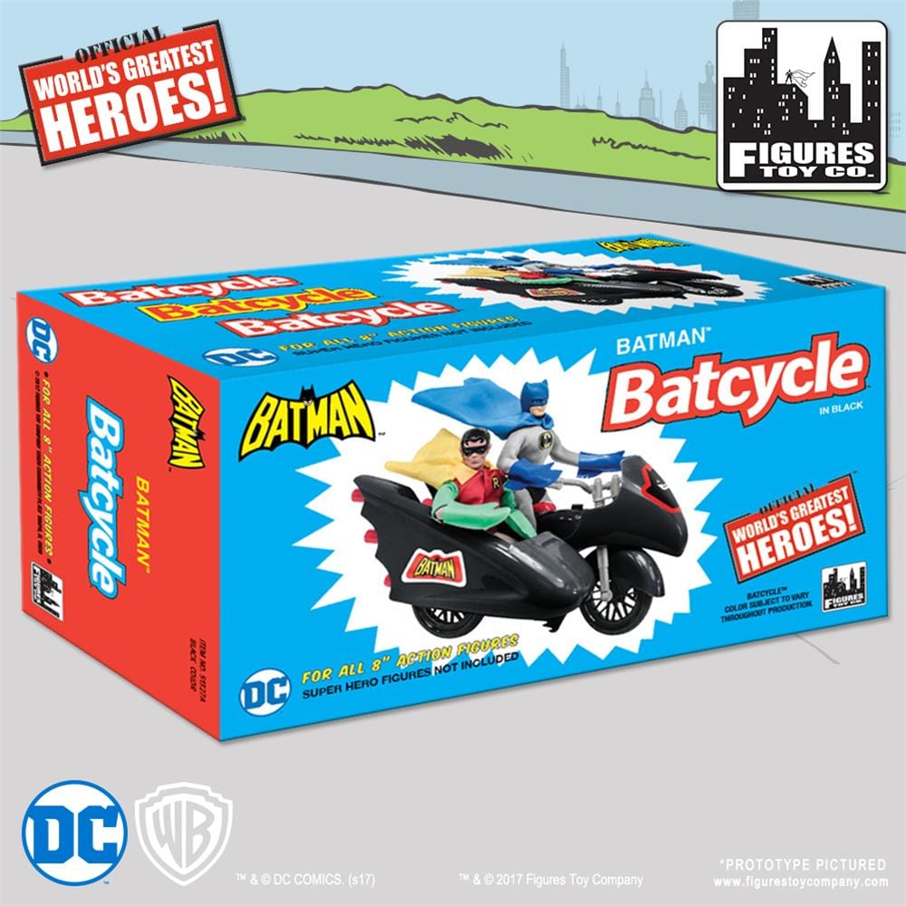 Batcycle Logo DC-Comics-Retro-Batman-Batcycle-Playset-(Black) - Figures Toy Company