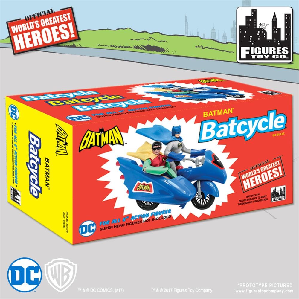 DC Comics Retro Batman Batcycle Playset (Blue)