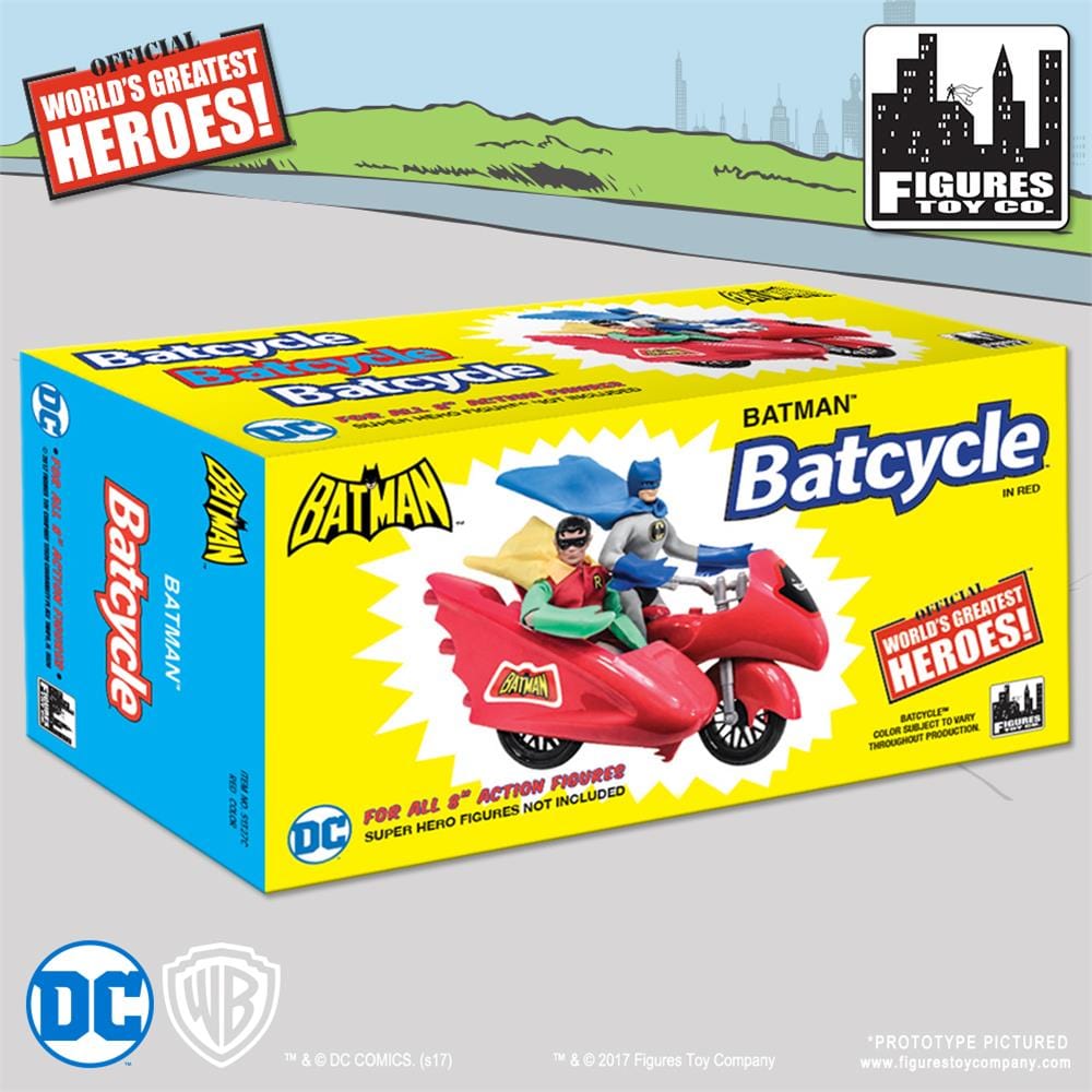 DC Comics Retro Batman Batcycle Playset (Red)