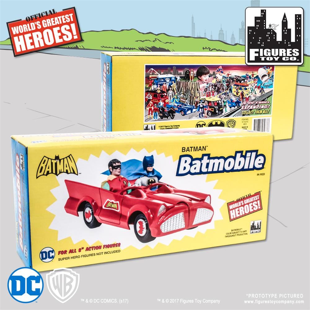 DC Comics Retro Batman Batmobile Playset (Red)