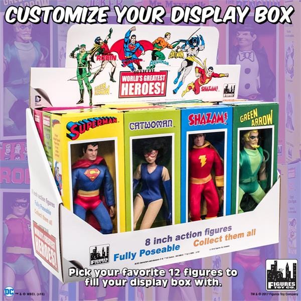 DC Comics Retro Style Boxed 8 Inch Action Figures: Choose Any 12 With Free Box