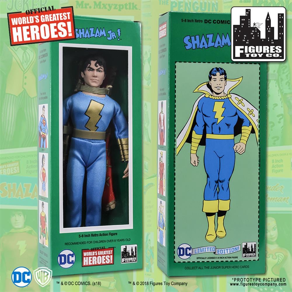 DC Comics Retro Style Boxed 8 Inch Action Figures: Shazam Jr. (Blue &amp; Gold Variant)