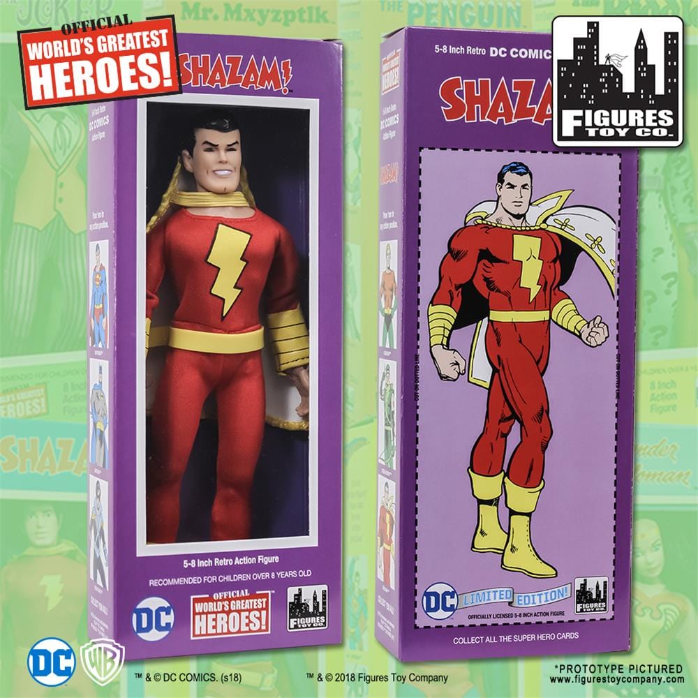 DC Comics Retro Style Boxed 8 Inch Action Figures: Shazam (Shazam Series Sculpt)