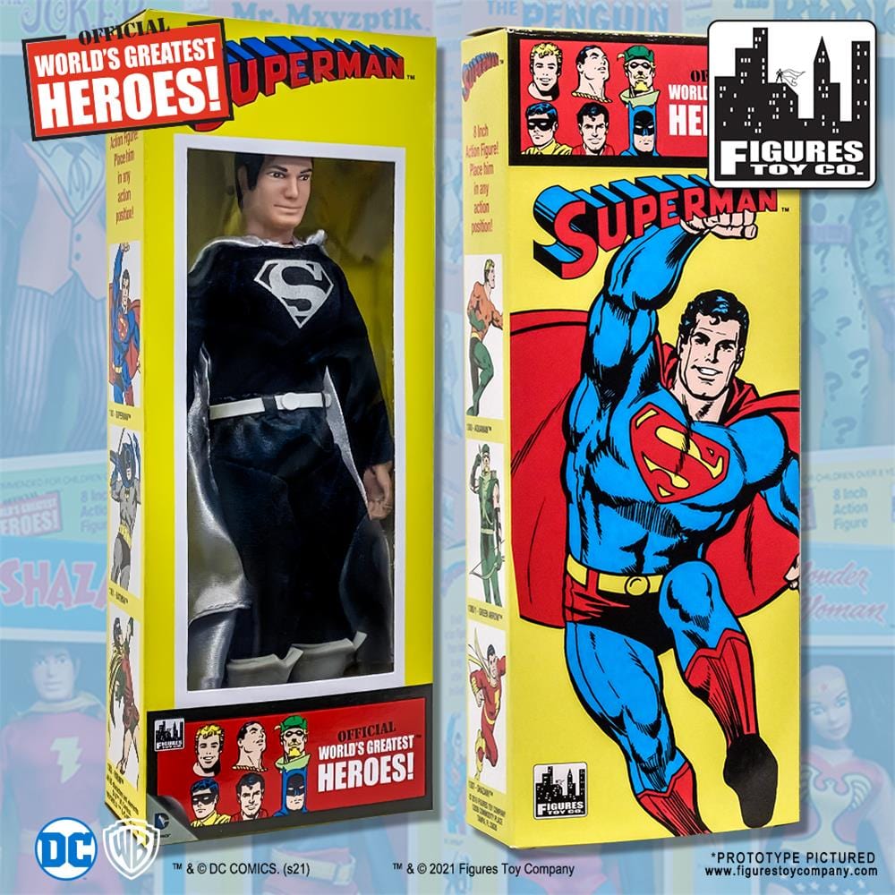 DC Comics Retro Style Boxed 8 Inch Action Figures: Superman [Black Outfit Variant]