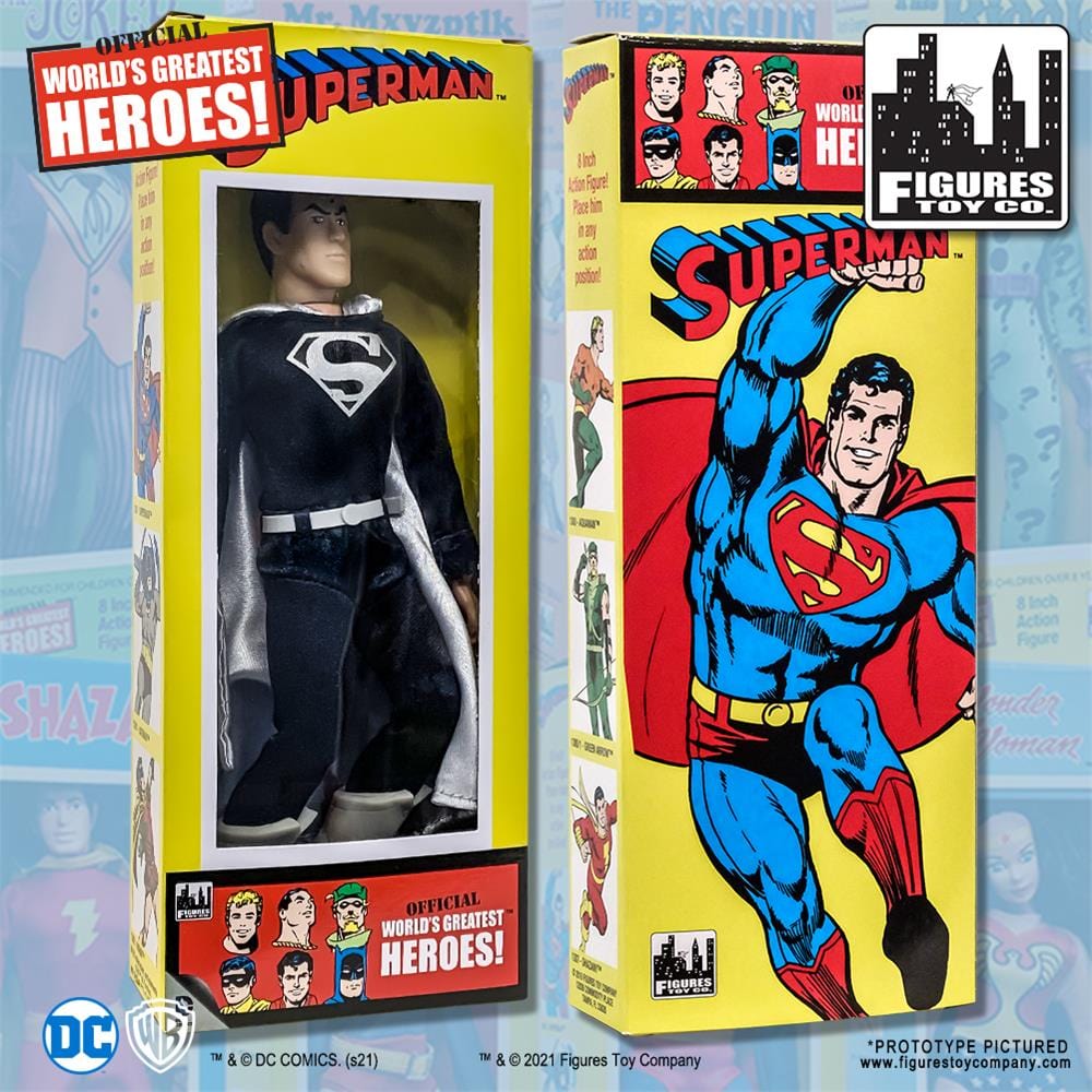 DC Comics Retro Style Boxed 8 Inch Action Figures: Superman [Black Outfit Variant] (New Head Sculpt)