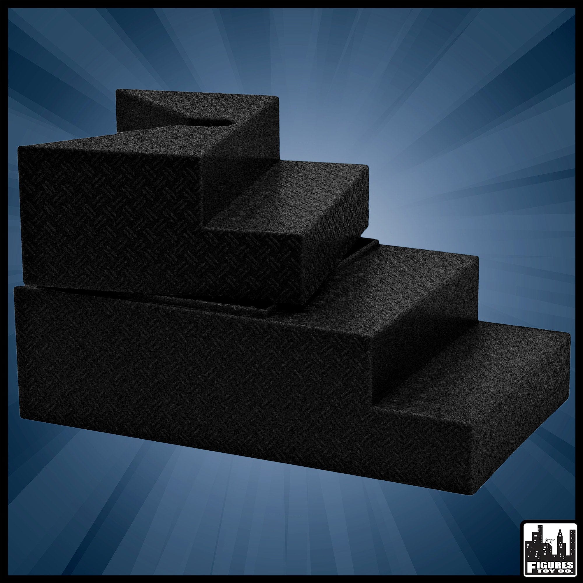 Ring Steps Deluxe Black Breakable Ring Stairs For WWE & AEW Wrestling Figures ...