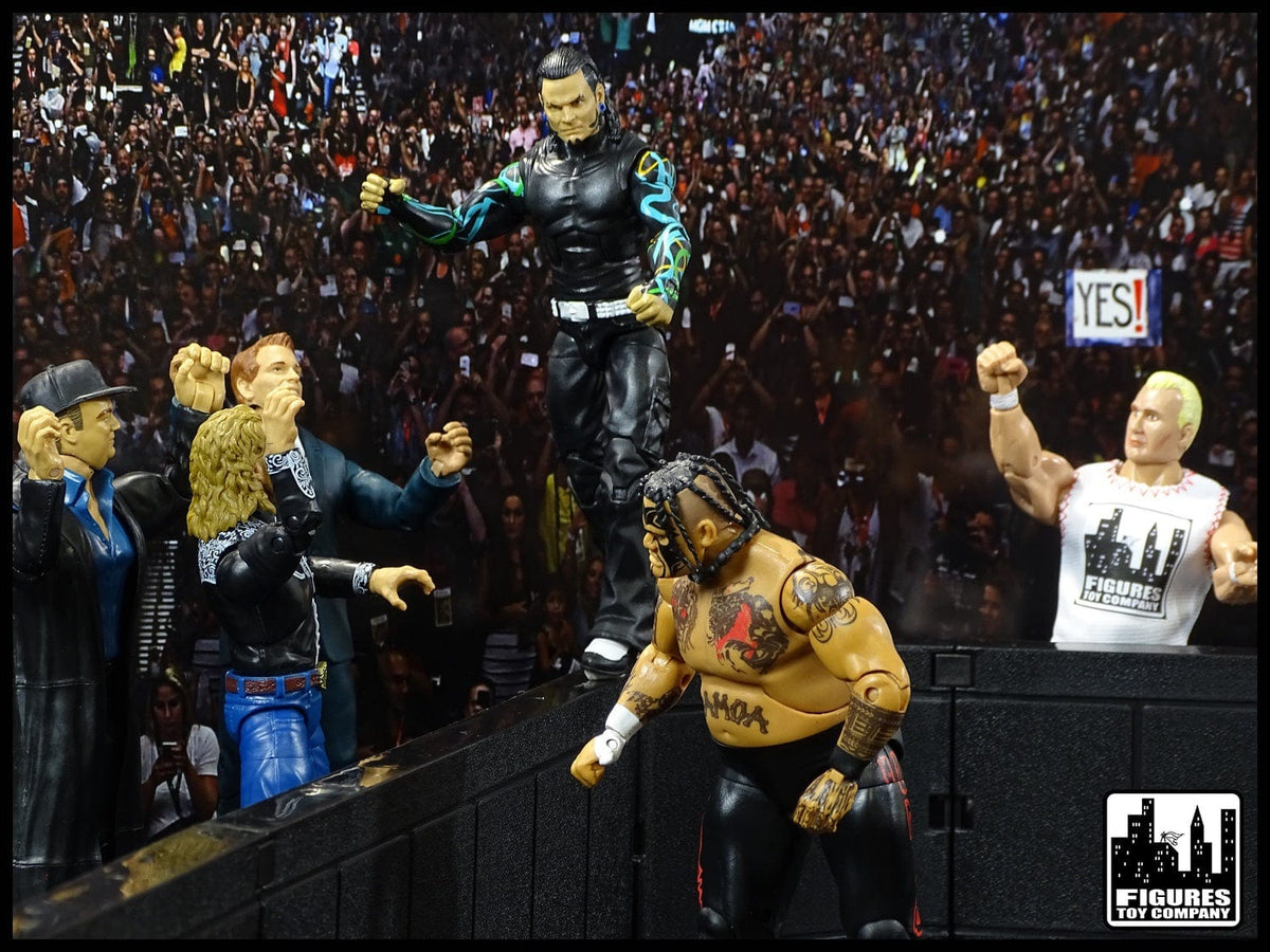 Deluxe Black Ring Guard Rail Barricade Set for WWE Wrestling Action Figures