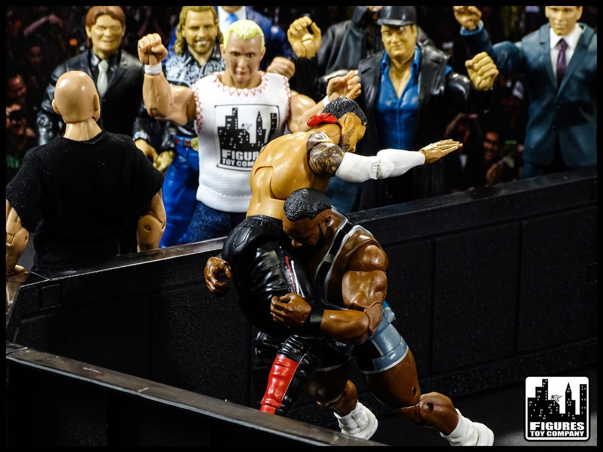 Deluxe Black Ring Guard Rail Barricade Set for WWE Wrestling Action Figures