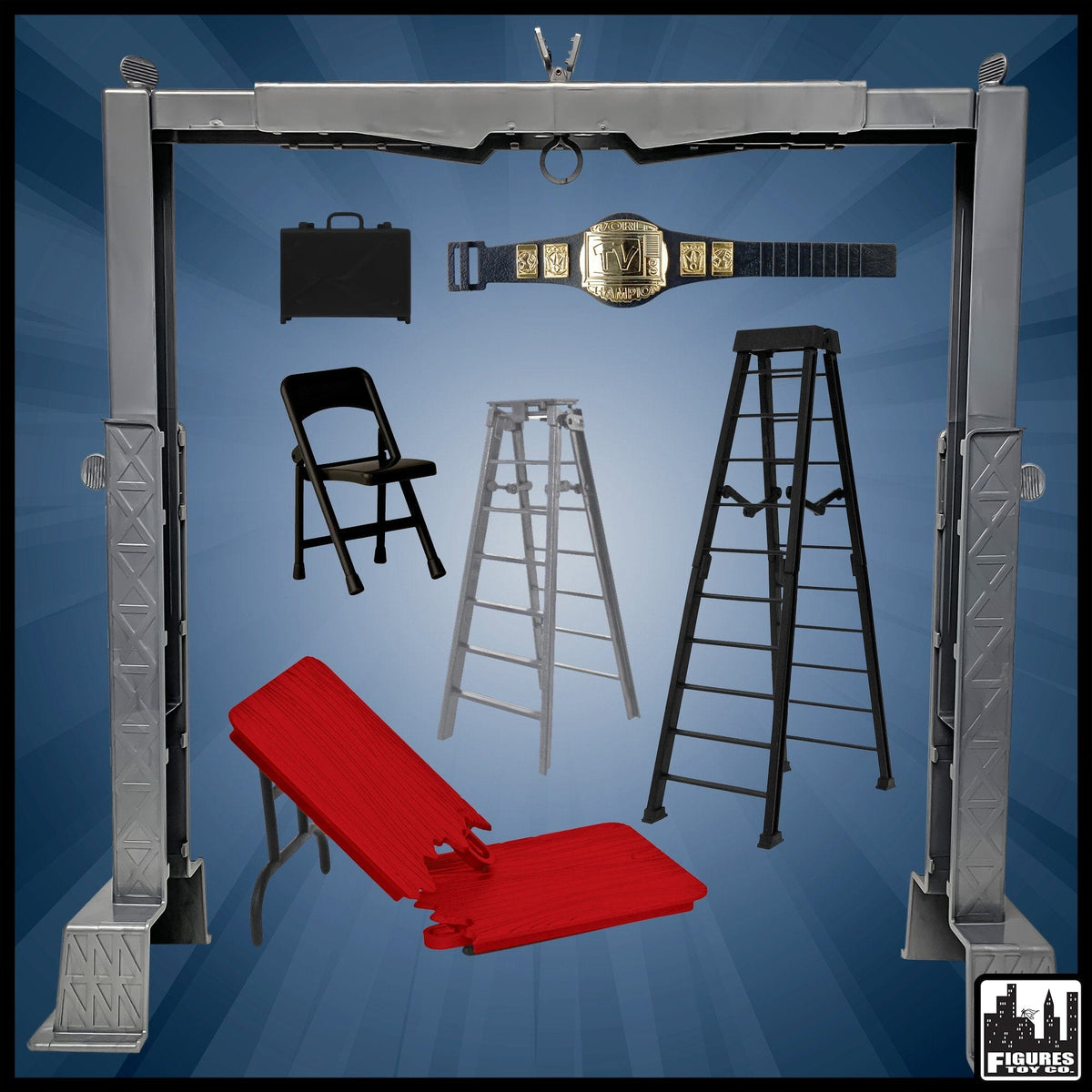 Deluxe Grab The Gear Adjustable Playset with Included Accessories for WWE Wrestling Action Figures
