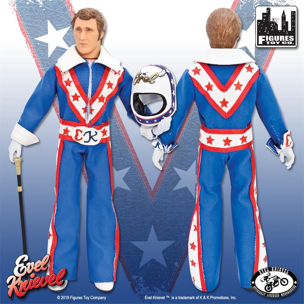 Evel Knievel 8 Inch Action Figures Series 1 Re-Issue: Blue Jumpsuit