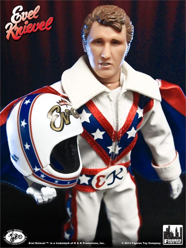 Evel Knievel 8 Inch Action Figures Series 1 Re-Issue: White Jumpsuit