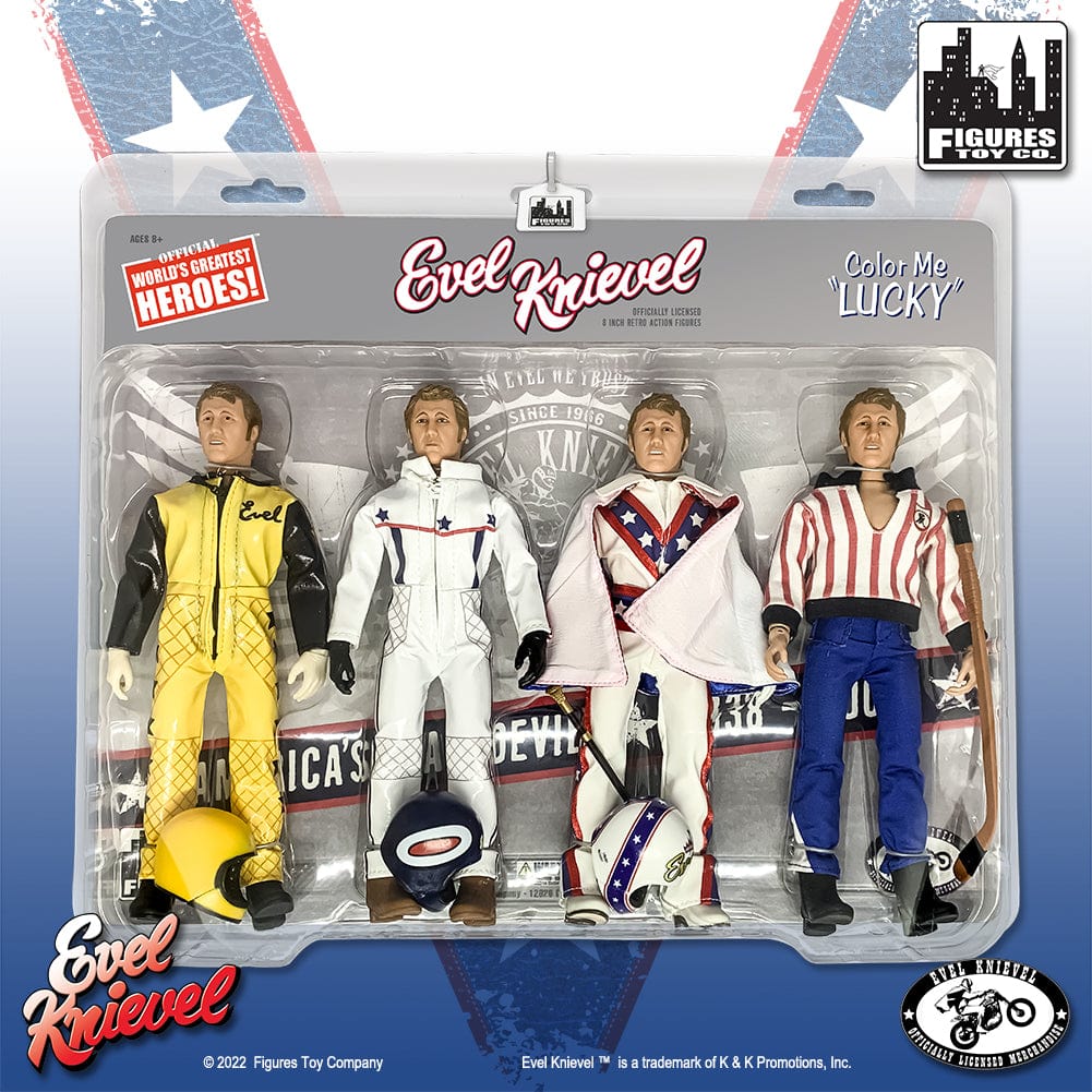 Evel Knievel 8 Inch Action Figures Series: Special Edition Four Pack