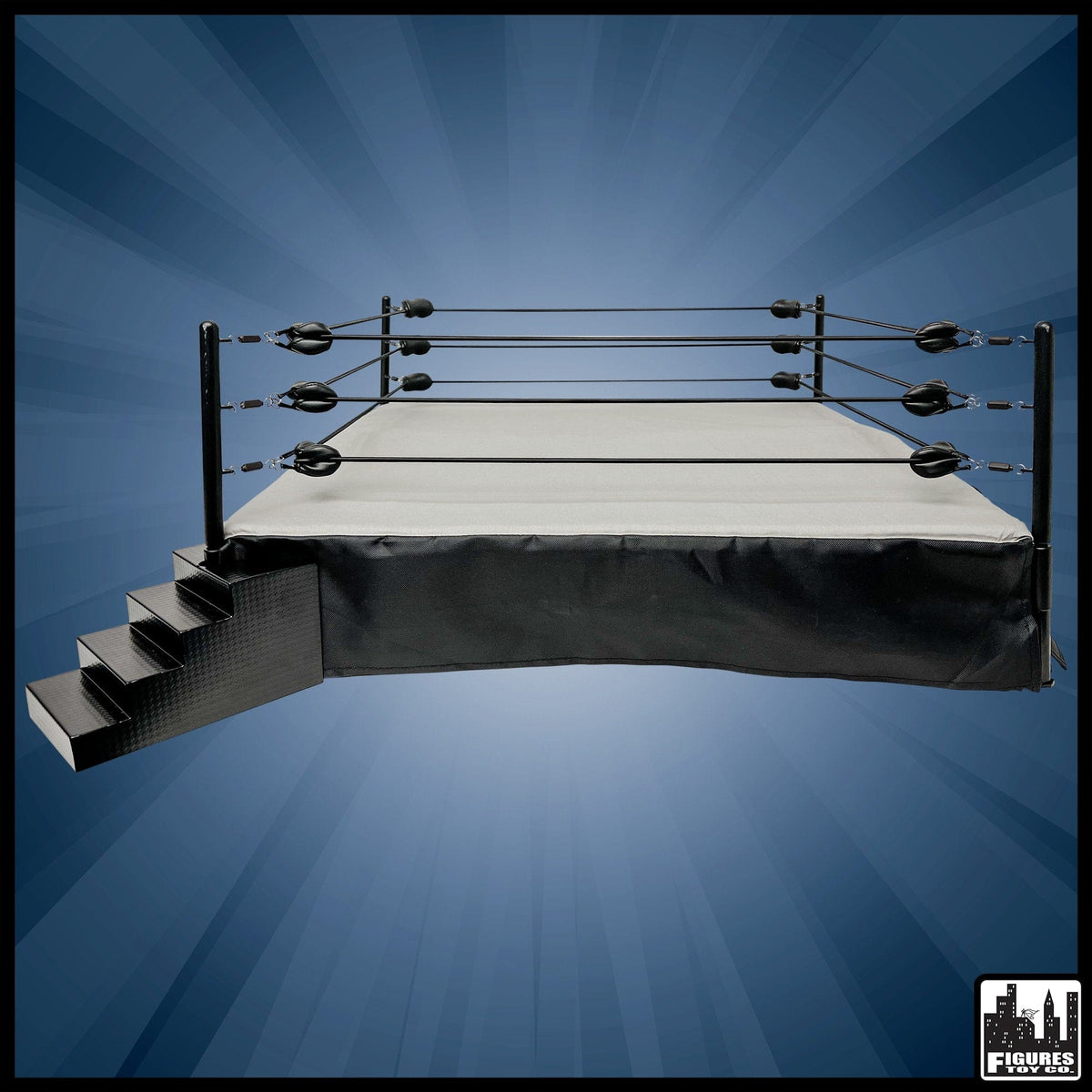 Figures Toy Company Premium Metal Real Scale Wrestling Ring for WWE Wrestling Action Figures