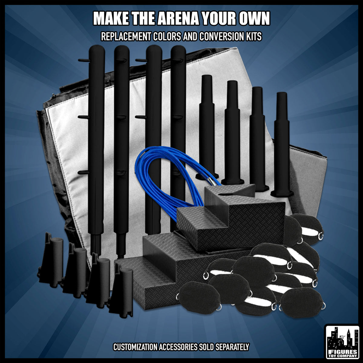 Figures Toy Company wrestling figure ring — custom ring looks.