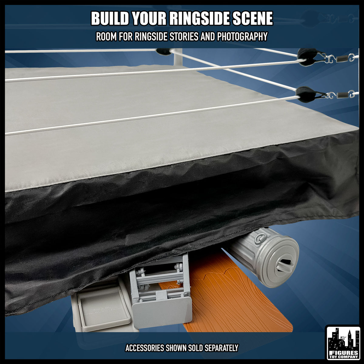 Figures Toy Company wrestling figure ring — under ring scenes.