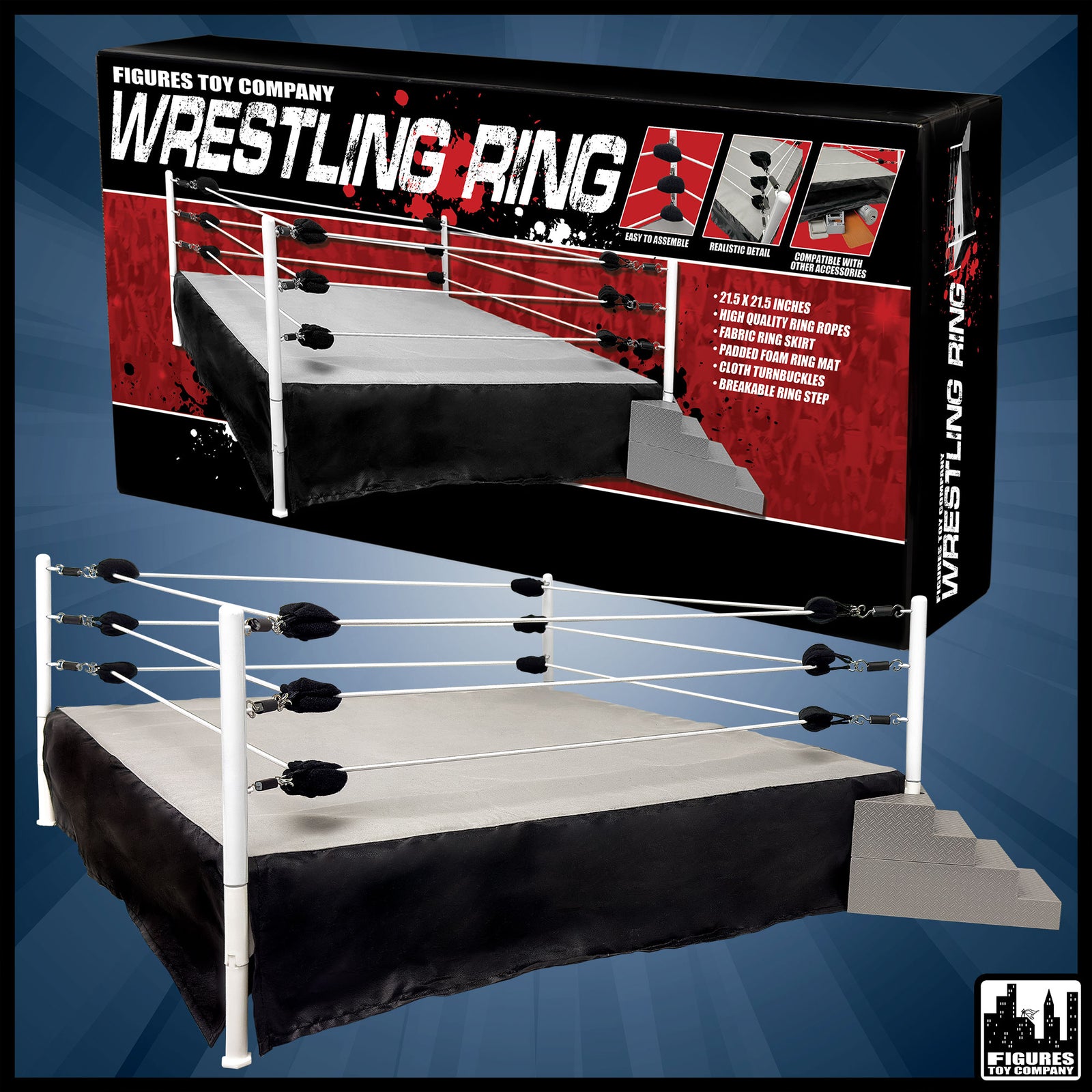 Figures Toy Company Wrestling Ring — boxed product.