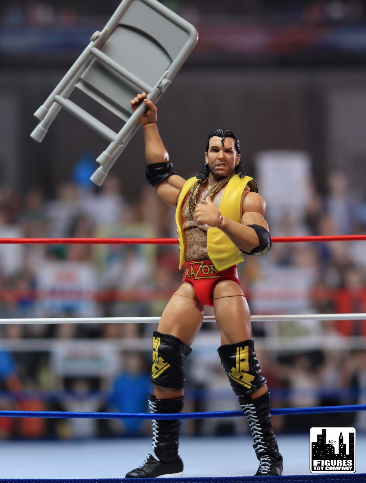 Gray Folding Chair for WWE &amp; AEW Wrestling Action Figures