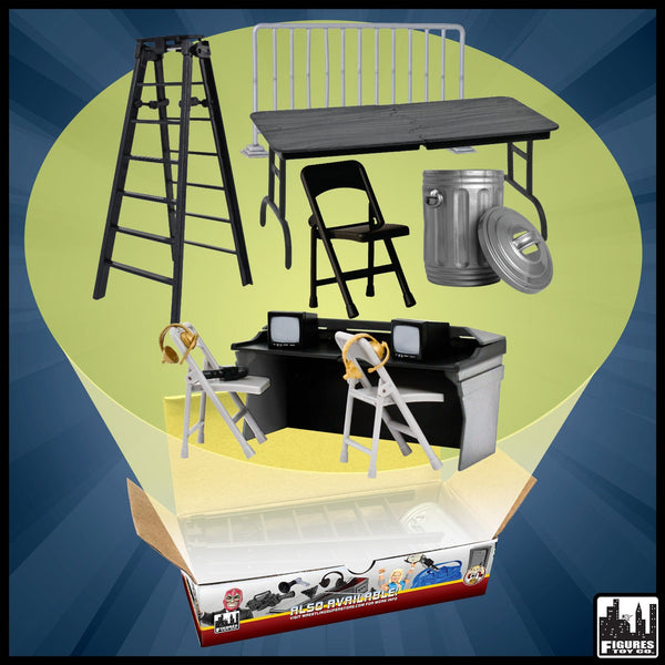 Set of 5 Wrestling Props & Black Commentator Table for WWE Figures ...