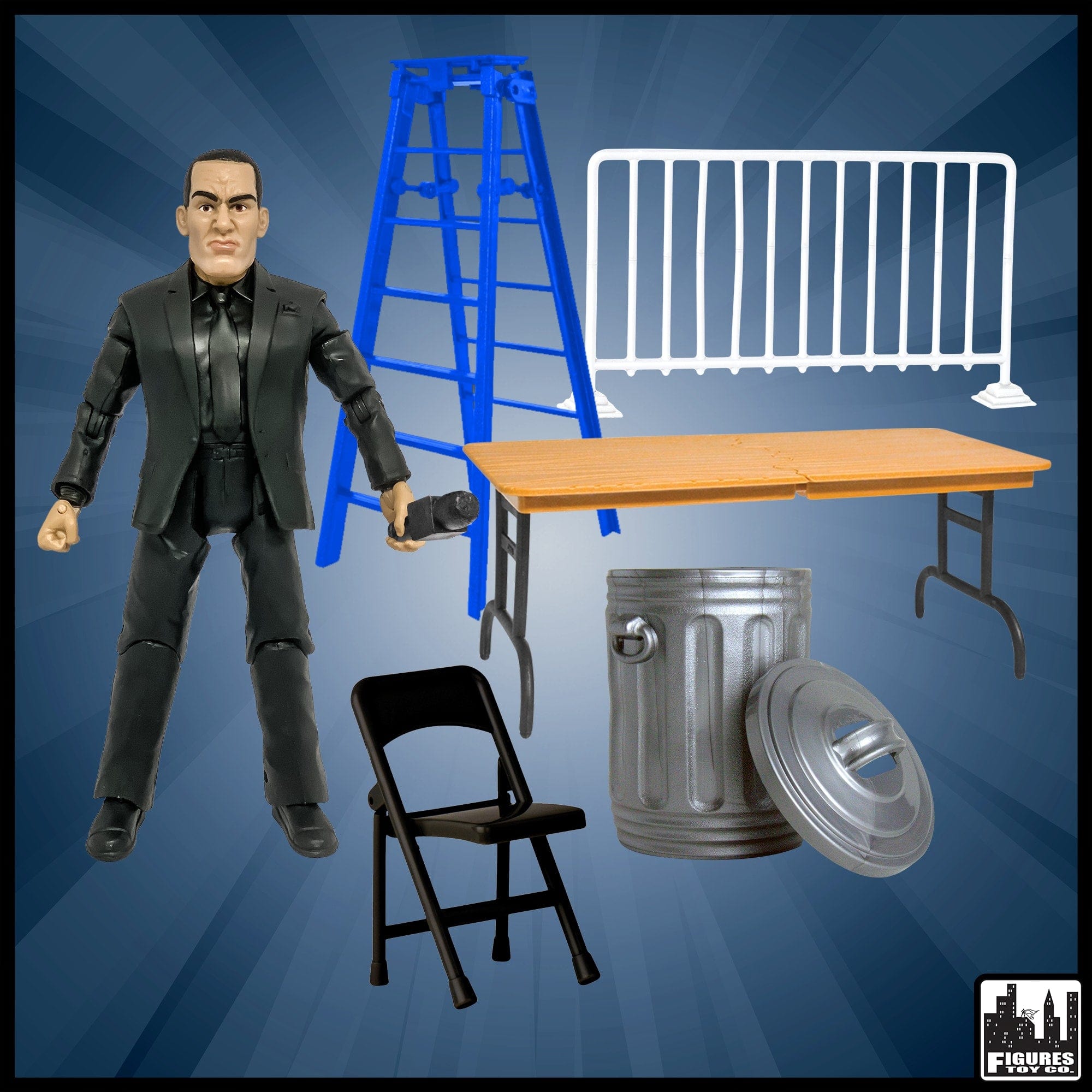 General Manager Figure & Accessory Set for WWE & AEW Wrestling Figures ...