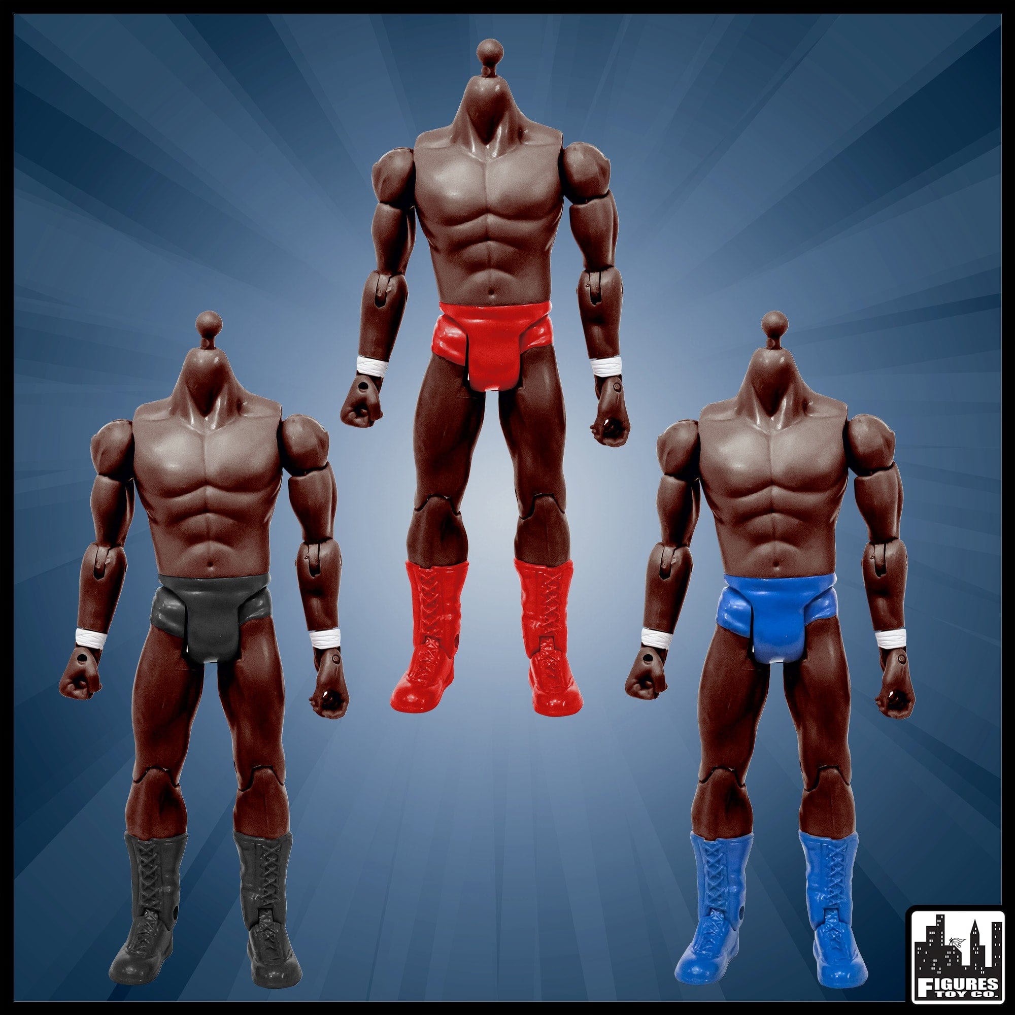 Generic 7 Inch African American Wrestling Action Figure With Skinny Body