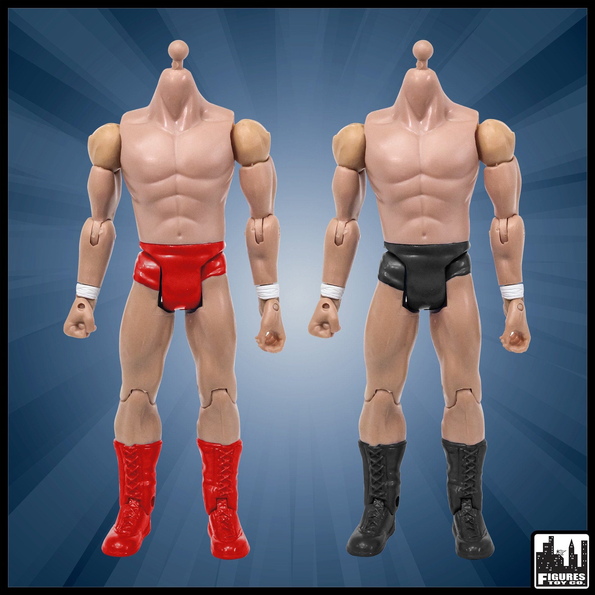 Generic 7 Inch White Wrestling Action Figure With Skinny Body