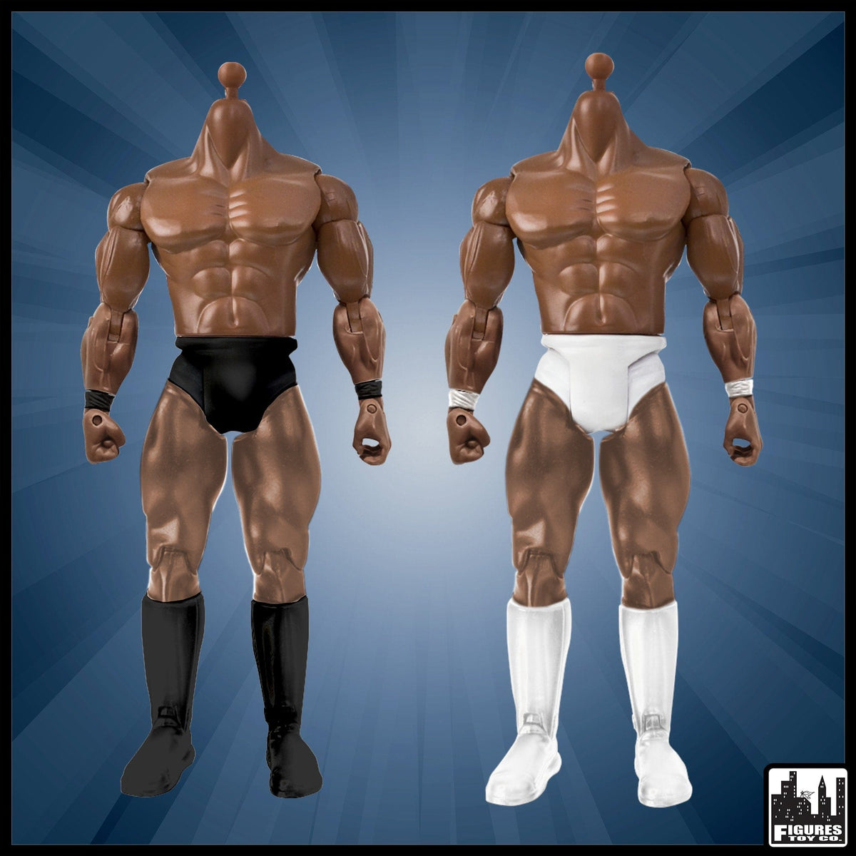 Generic 7 Inch Wrestling Action Figure With African American Body &amp; Trunks