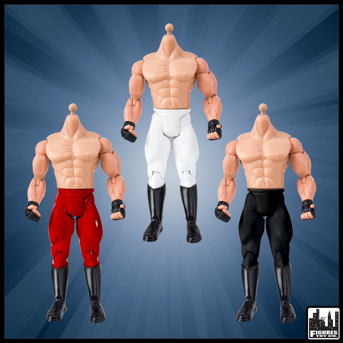 Generic 7 Inch Wrestling Action Figure With White Body &amp; Pants