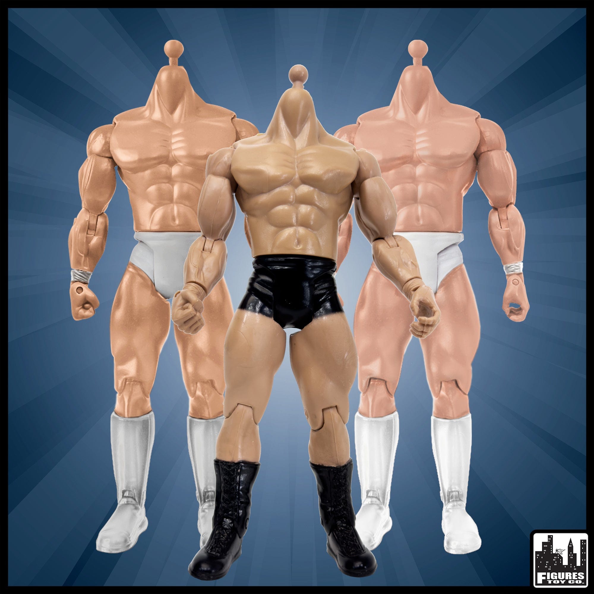 Generic 7 Inch Wrestling Action Figure With White Body & Trunks