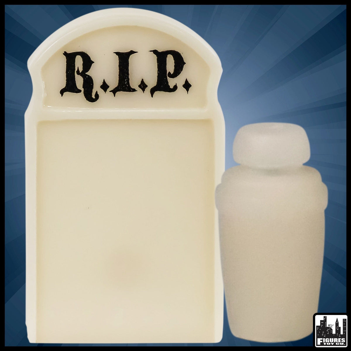 Glow In The Dark Tombstone &amp; Urn for WWE Wrestling Action Figures