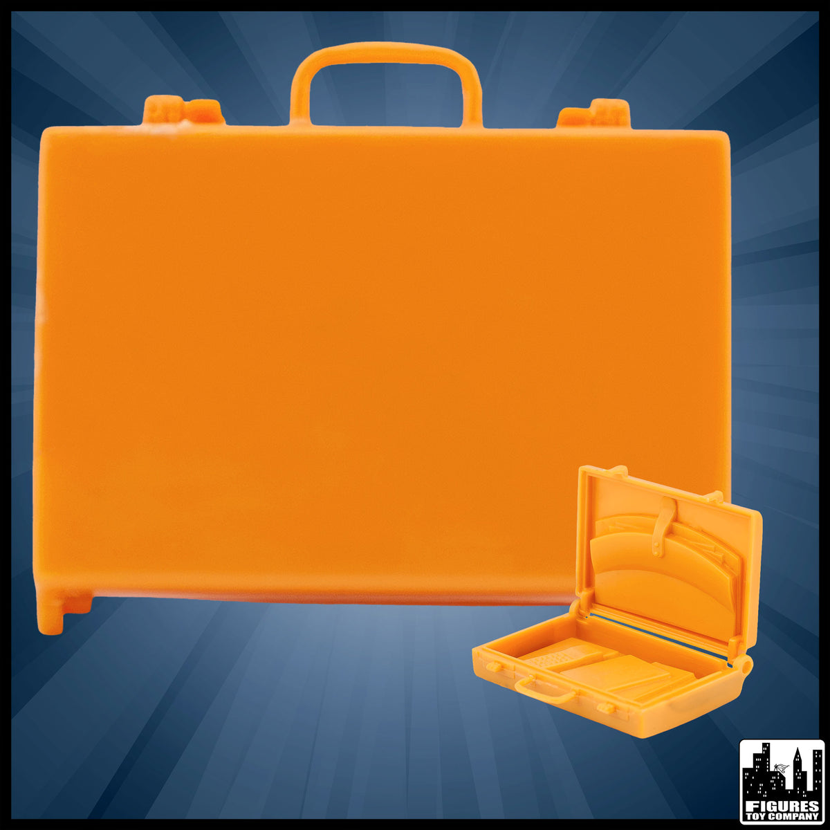 Gold Briefcase for wrestling figures — product view.