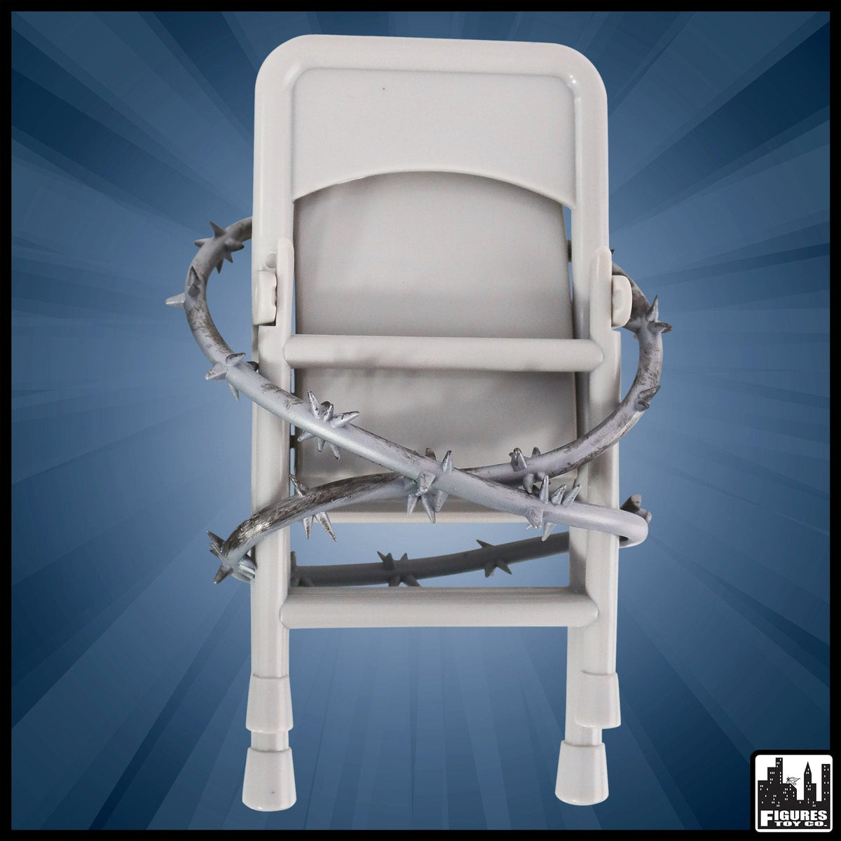 Gray Barbed Wire Folding Chair for WWE Wrestling Action Figures