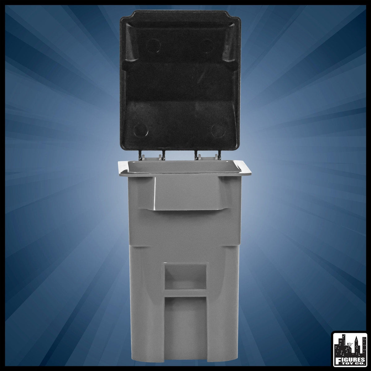 Gray Trash Can With Lid &amp; Wheels for WWE Wrestling Action Figures