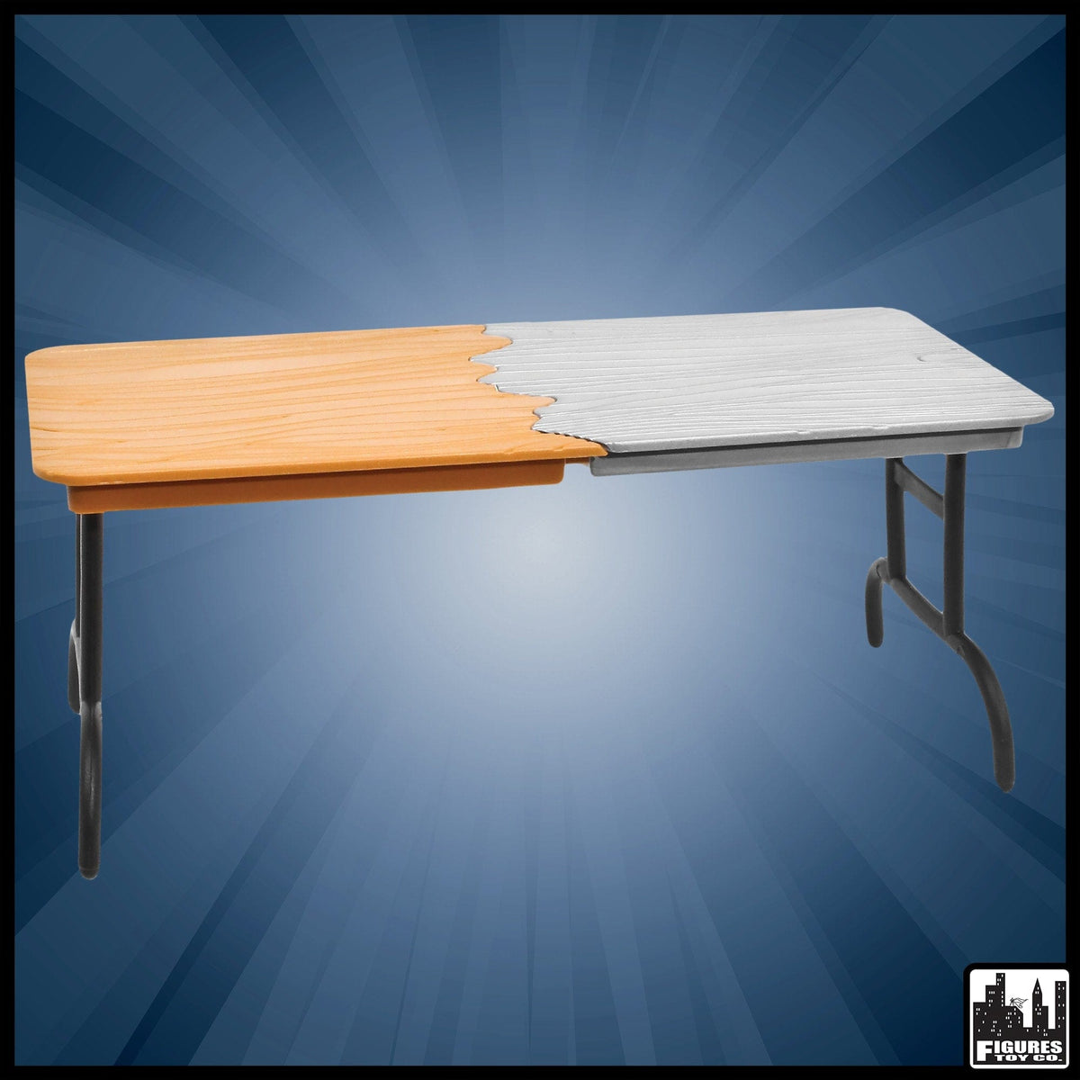 Half Brown &amp; Half Silver Breakable Table for WWE Wrestling Action Figures