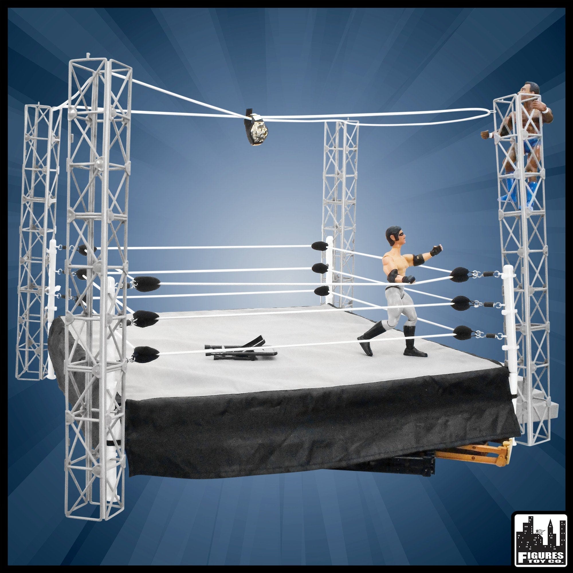 Figures Toy Company Premium Metal Real Scale Wrestling Ring for