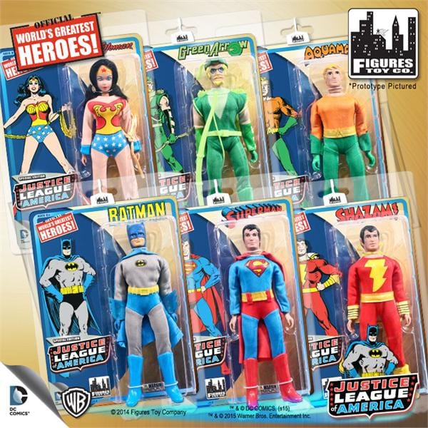 Justice League of America Special Edition 8 Inch Retro Figures: Set of all 6 Figures