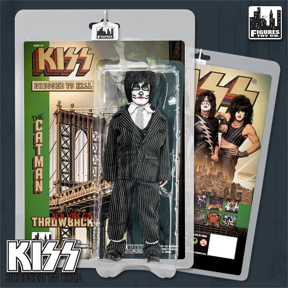KISS 8 Inch Action Figures Dressed To Kill Throwback Series: The Catman