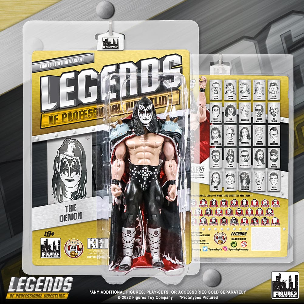 Legends of Professional Wrestling Series Action Figures: The Demon [Black Hair Variant] KISS