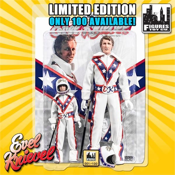 Limited Edition 8 &amp; 12 Inch Evel Knievel Two-Pack: White Jumpsuits