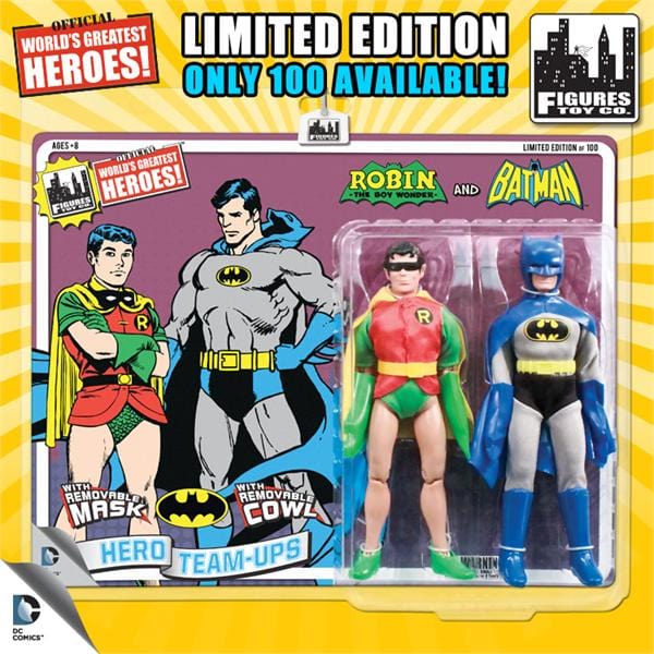 Limited Edition 8 Inch DC Superhero Two-Packs Series 2: Batman & Robin (Removable Mask & Cowl)
