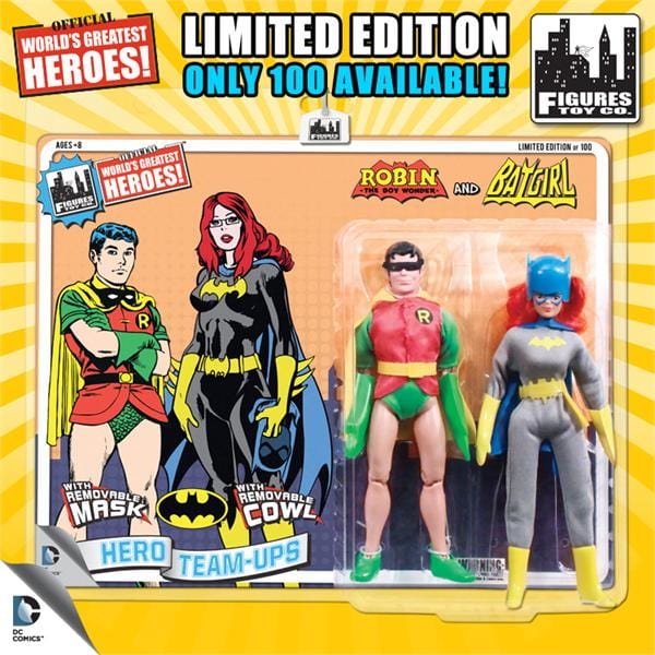 Limited Edition 8 Inch DC Superhero Two-Packs Series 2: Robin &amp; Batgirl (Removable Mask &amp; Cowl)