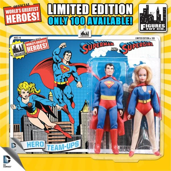 Limited Edition 8 Inch DC Superhero Two-Packs Series 2: Superman &amp; Supergirl (Blue Card)