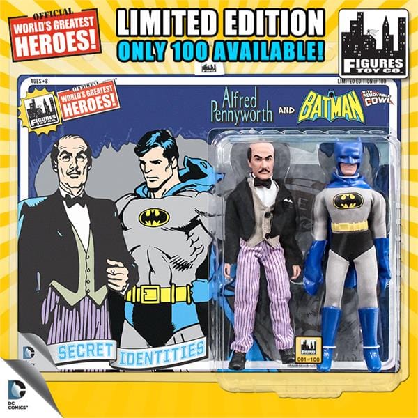 Limited Edition 8 Inch DC Superhero Two-Packs Series 4: Alfred Pennyworth & Removable Cowl Batman
