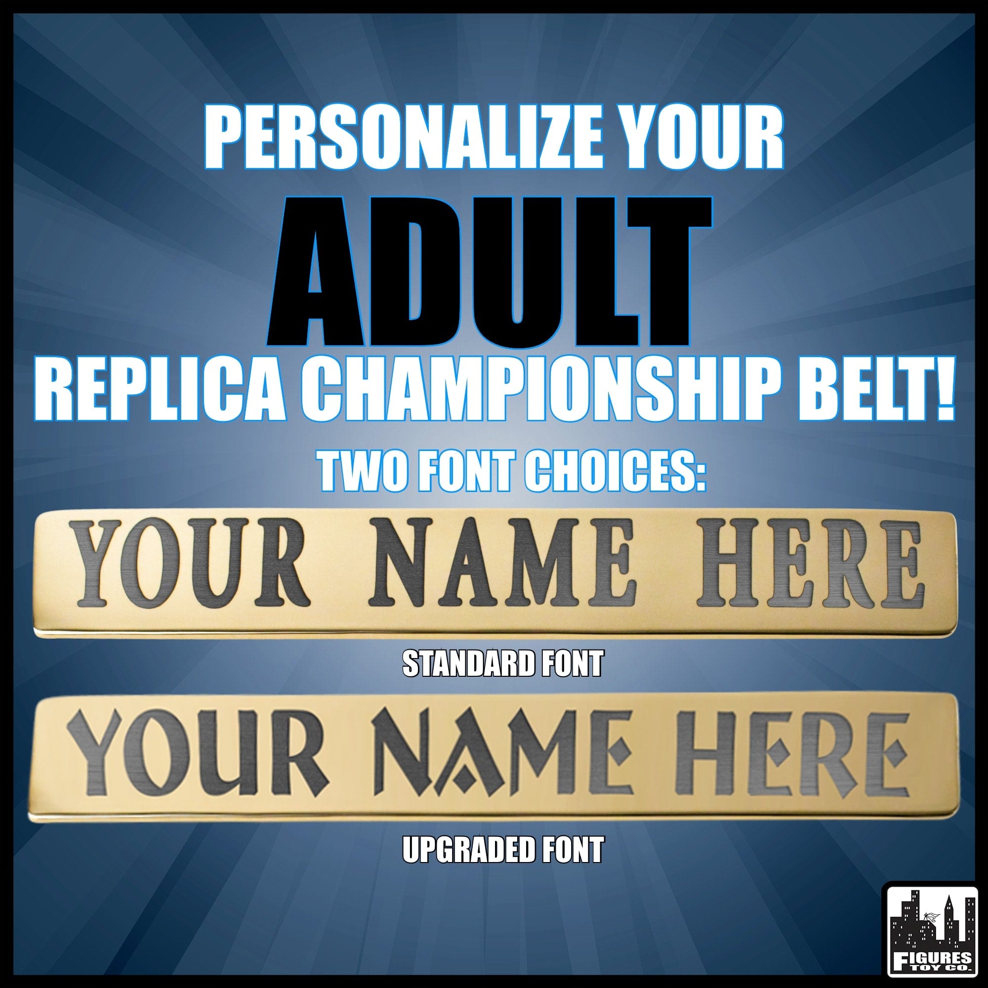 Personalized Nameplate for Adult/Deluxe Size WWE Championship Replica Belts