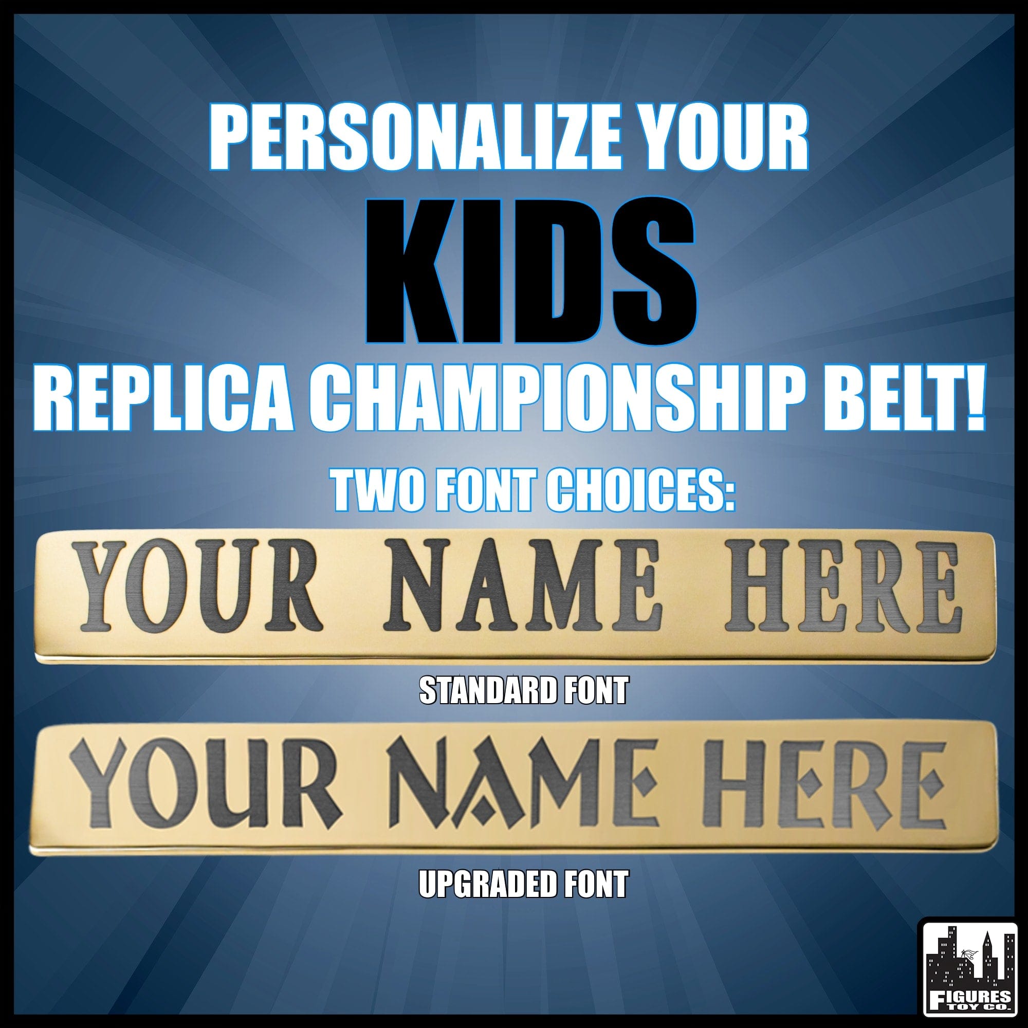 Personalized Nameplate for Kid Size WWE Championship Replica Belts