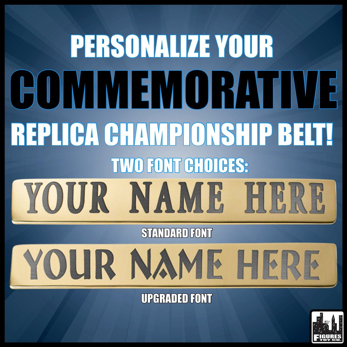 Personalized Nameplate for WWE Commemorative Size Championship Replica Belts