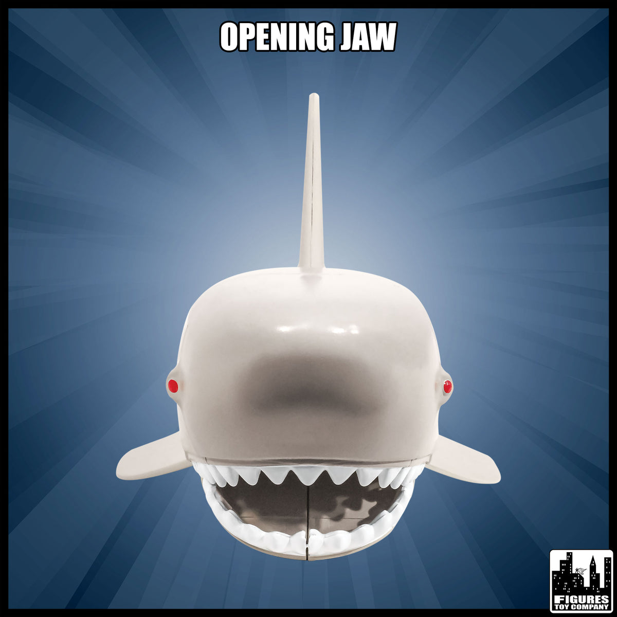 Plastic Toy Shark for wrestling figures — front view.