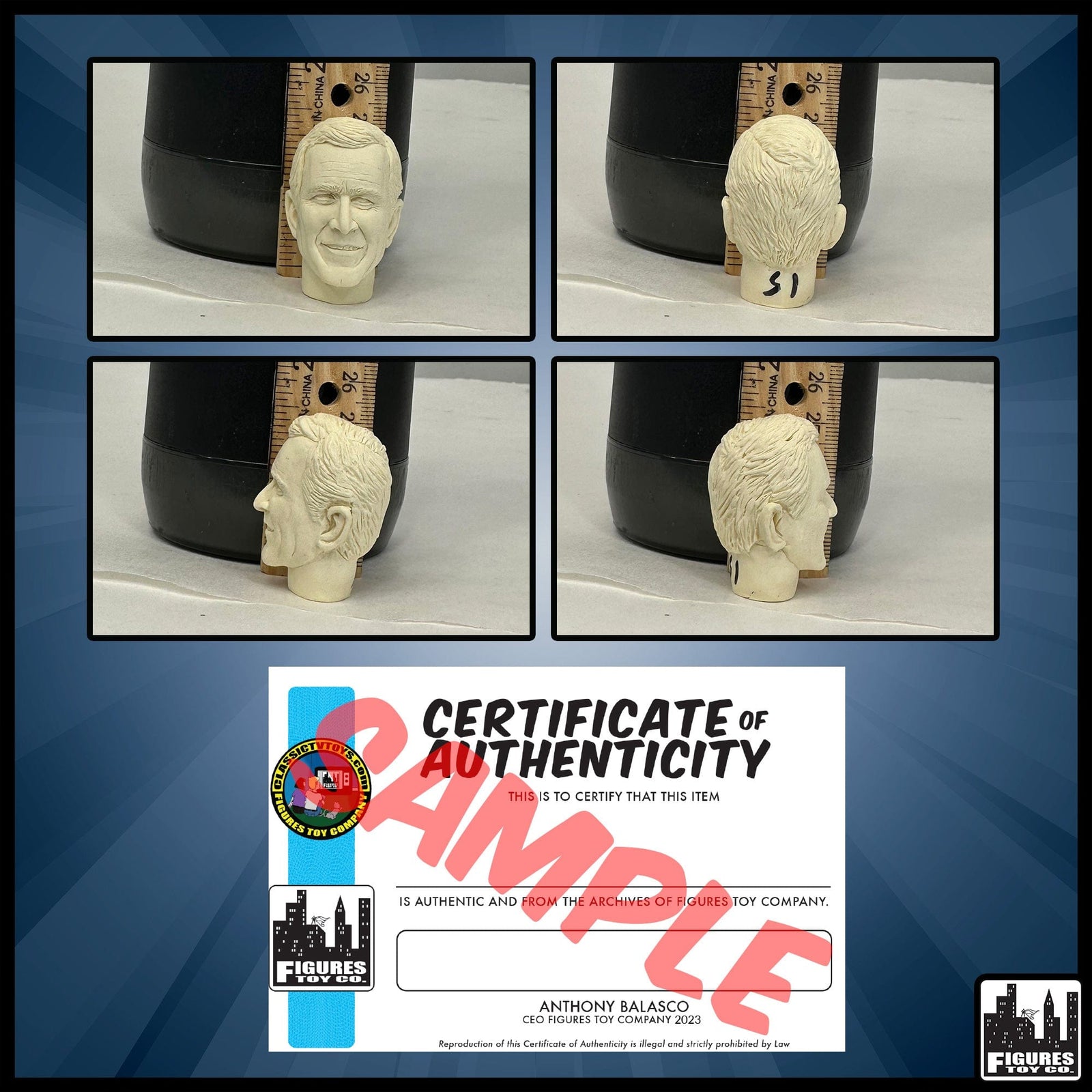 Resin Casted George W. Bush Head