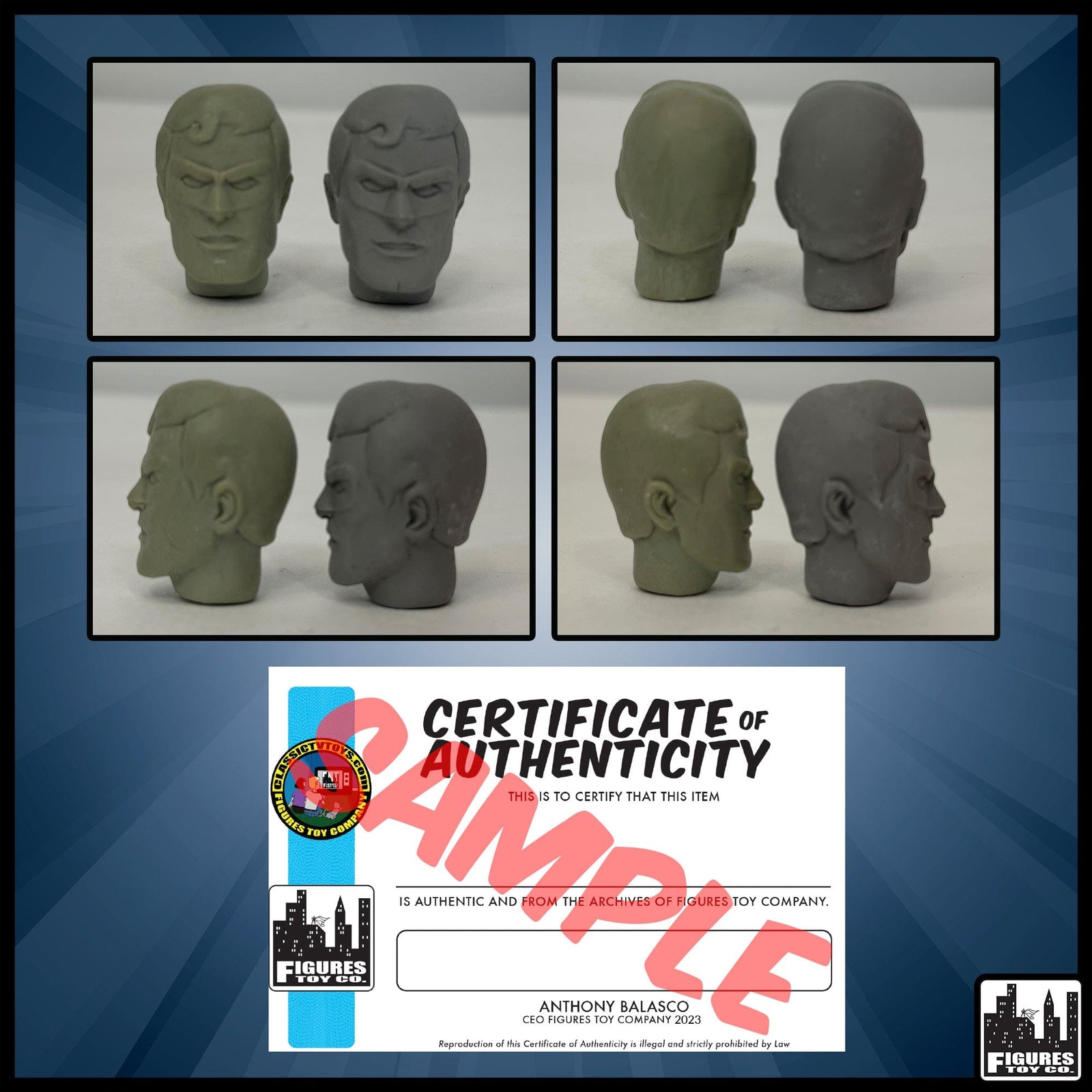 Resin Casted Super Friends Green Lantern Heads