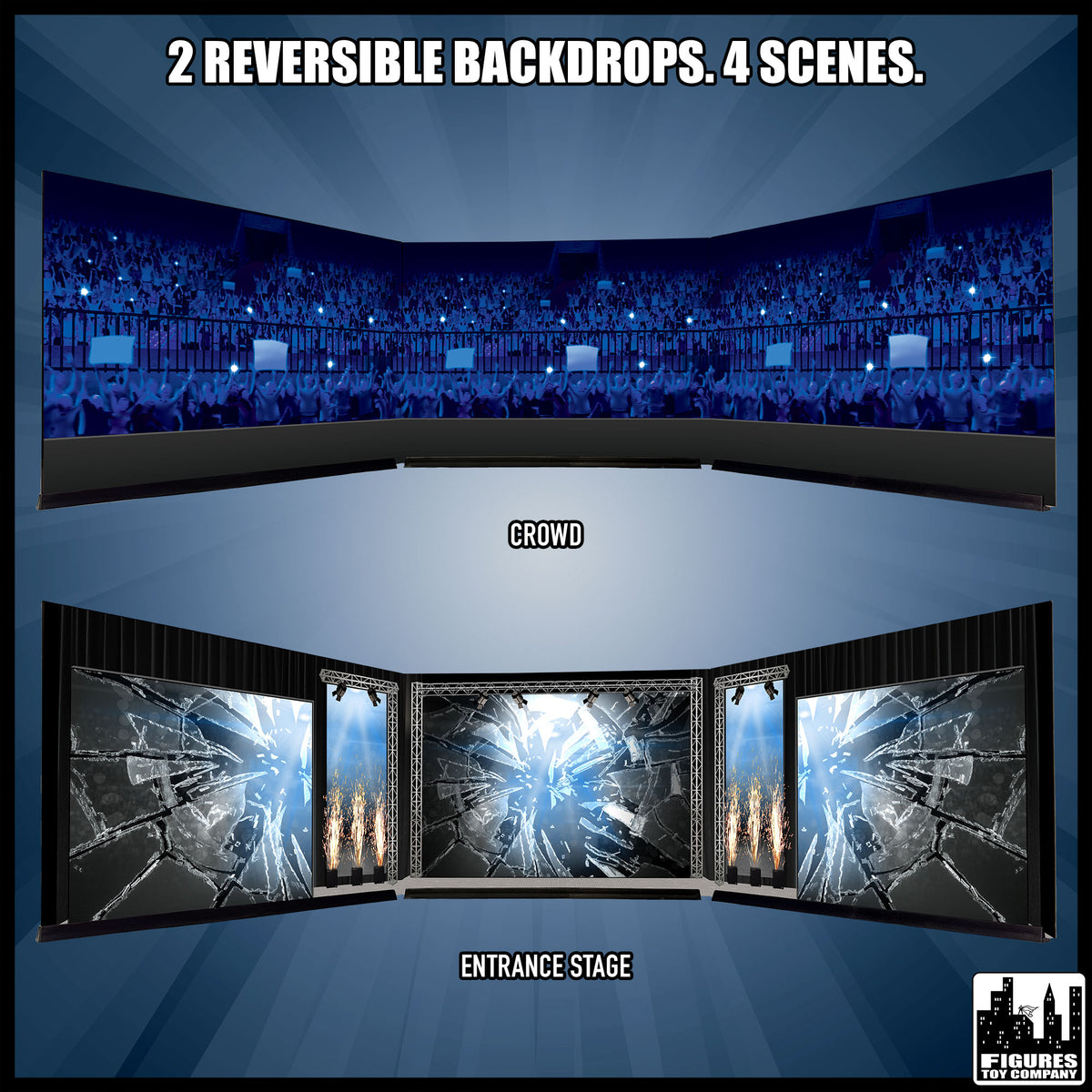 Reversible Wrestling Action Figure Backdrop Dioramas — ringside designs.